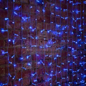 Гирлянда «Светодиодный Дождь» 2х3м,  постоянное свечение,  прозрачный провод,  230 В,  диоды СИНИЕ