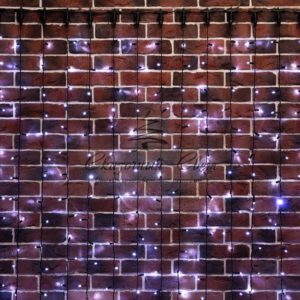 Гирлянда «Светодиодный Дождь» 2х6м,  постоянное свечение,  черный провод,  230 В,  диоды БЕЛЫЕ