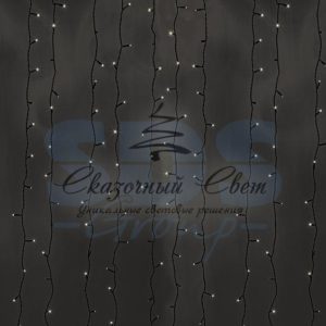 Гирлянда «Светодиодный Дождь» 2х6м,  постоянное свечение,  прозрачный провод,  230 В,  диоды ТЕПЛЫЙ БЕЛЫЙ