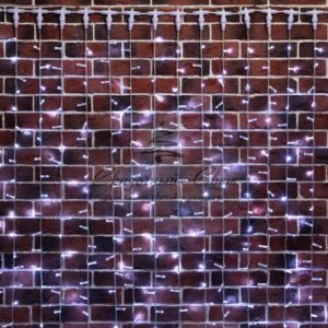 Гирлянда «Светодиодный Дождь» 2х9м,  постоянное свечение,  прозрачный провод,  230 В,  диоды БЕЛЫЕ