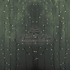 Гирлянда «Светодиодный Дождь» 2х9м,  постоянное свечение,  прозрачный провод,  230 В,  диоды ТЕПЛЫЙ БЕЛЫЙ