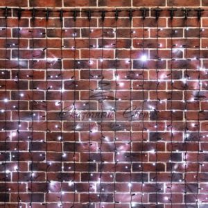 Гирлянда «Светодиодный Дождь» 2х4м,  эффект мерцания,  черный провод,  230 В,  диоды БЕЛЫЕ