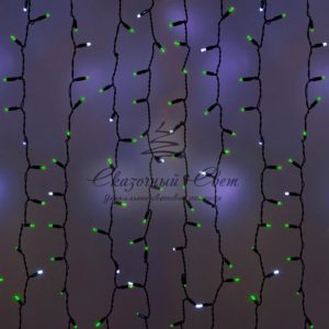 Гирлянда «Светодиодный Дождь» 2х4м,  эффект мерцания,  черный провод,  220В,  диоды ЗЕЛЕНЫЕ,  NEON-NIGHT