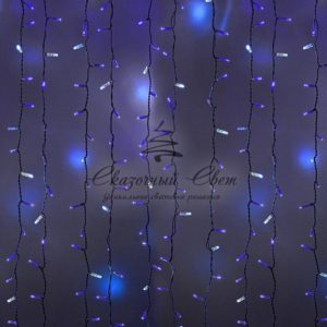 Гирлянда «Светодиодный Дождь» 2х3м,  эффект мерцания,  белый провод,  230 В,  диоды СИНИЕ