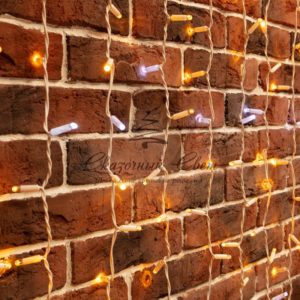 Гирлянда «Светодиодный Дождь» 2х3м,  эффект мерцания,  белый провод,  230 В,  диоды ЖЁЛТЫЕ