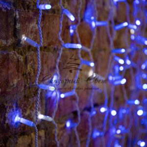 Гирлянда «Светодиодный Дождь» 2х1,5м,  эффект мерцания,  белый провод,  230 В,  диоды СИНИЕ
