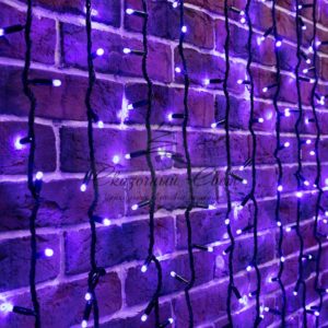 Гирлянда «Светодиодный Дождь» 2х6м, эффект водопада, черный провод, 230 В, диоды СИНИЕ