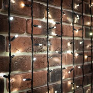 Гирлянда «Светодиодный Дождь» 2х6м, эффект водопада, черный провод, 230 В, диоды БЕЛЫЕ