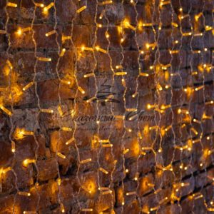 Гирлянда «Светодиодный Дождь» 2х1,5м,  постоянное свечение, прозрачный провод,  230 В,  диоды ЖЁЛТЫЕ