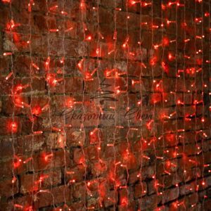 Гирлянда «Светодиодный Дождь» 2х1,5м,  постоянное свечение,  прозрачный провод,  230 В,  диоды КРАСНЫЕ