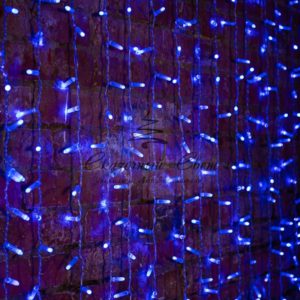 Гирлянда «Светодиодный Дождь» 2х1,5м,  постоянное свечение,  прозрачный провод,  230 В,  диоды СИНИЕ