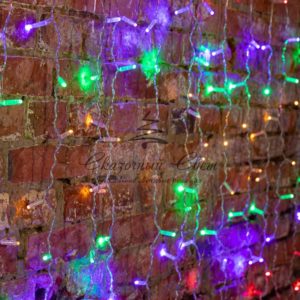 Гирлянда «Светодиодный Дождь» 2х1,5м,  постоянное свечение,  прозрачный провод,  230 В,  диоды МУЛЬТИКОЛОР