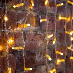 Гирлянда «Светодиодный Дождь» 2х1,5м,  эффект мерцания,  прозрачный провод,  230 В,  диоды ТЕПЛЫЙ БЕЛЫЙ