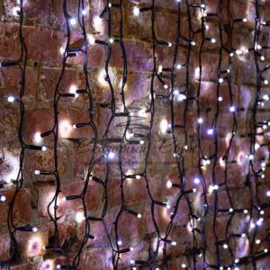 Гирлянда «Светодиодный Дождь» 2х1,5м,  постоянное свечение,  черный провод «КАУЧУК»,  230 В,  диоды БЕЛЫЕ