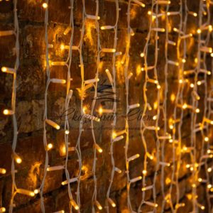 Гирлянда «Светодиодный Дождь» 2х3м,  постоянное свечение,  белый провод «КАУЧУК»,  230 В,  диоды ЖЁЛТЫЕ