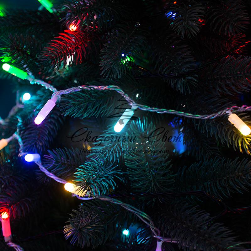 Гирлянда Нить 10м, свечение с динамикой, прозрачный ПВХ, 230В, цвет RGB