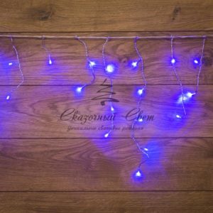 Гирлянда Айсикл (бахрома) светодиодный,  1,8 х 0,5 м,  прозрачный провод,  230 В,  диоды синие