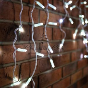 Гирлянда Айсикл (бахрома) светодиодный,  2,4 х 0,6 м,  белый провод,  230 В,  диоды белые,  88 LED NEON-NIGHT