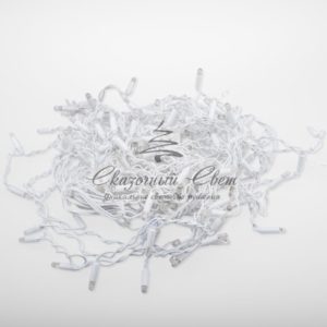 Гирлянда Айсикл (бахрома) светодиодный,  2,4 х 0,6 м,  белый провод,  230 В,  диоды белые,  76 LED