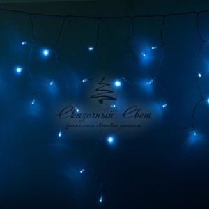 Гирлянда Айсикл (бахрома) светодиодный,  2,4 х 0,6 м,  прозрачный провод,  230 В,  диоды синие,  88 LED NEON-NIGHT