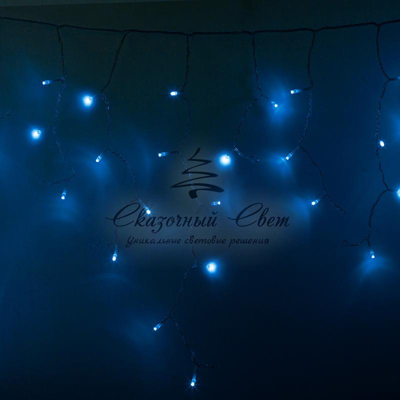 Гирлянда Айсикл (бахрома) светодиодный, 2,4 х 0,6 м, прозрачный провод, 230 В, диоды синие, 88 LED NEON-NIGHT