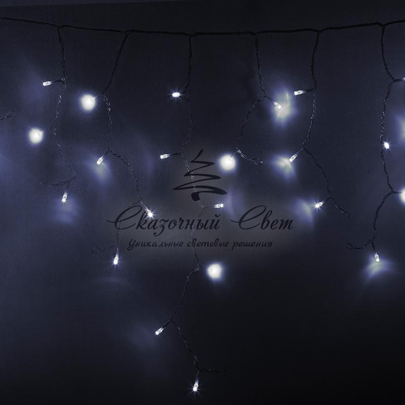 Гирлянда Айсикл (бахрома) светодиодный, 2,4 х 0,6 м, прозрачный провод, 230 В, диоды белые, 88 LED NEON-NIGHT