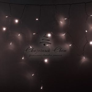 Гирлянда Айсикл (бахрома) светодиодный,  2,4 х 0,6 м,  прозрачный провод,  230 В,  диоды ТЕПЛЫЙ БЕЛЫЙ,  88 LED NEON-NIGHT