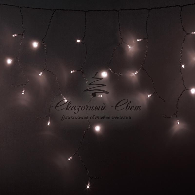 Гирлянда Айсикл (бахрома) светодиодный, 2,4 х 0,6 м, прозрачный провод, 230 В, диоды ТЕПЛЫЙ БЕЛЫЙ, 88 LED NEON-NIGHT