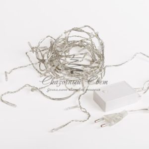 Гирлянда светодиодная «Бахрома» 3х0,8 м,  200 LED,  цвет теплый белый,  прозрачный ПВХ