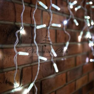 Гирлянда Айсикл (бахрома) светодиодный,  4,8 х 0,6 м,  белый провод,  230 В,  диоды белые,  152 LED