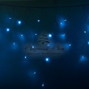 Гирлянда Айсикл (бахрома) светодиодный, 4,8 х 0,6 м, прозрачный провод, 230 В, диоды синие, 176 LED NEON-NIGHT