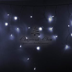 Гирлянда Айсикл (бахрома) светодиодный, 4,8 х 0,6 м, прозрачный провод, 230 В, диоды белые, 176 LED NEON-NIGHT