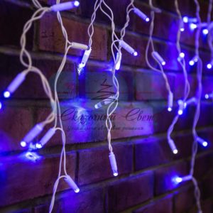 Гирлянда «Айсикл» 4,8х0,6 м,  с эффектом мерцания,  белый ПВХ,  176LED,  цвет: Синий,  230В