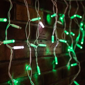 Гирлянда «Айсикл» 4,8х0,6 м,  с эффектом мерцания,  белый ПВХ,  176LED,  цвет: Зелёный,  230В
