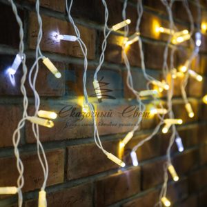 Гирлянда «Айсикл» 4,8х0,6 м,  с эффектом мерцания,  белый ПВХ,  176LED,  цвет: Тёплый белый,  230В
