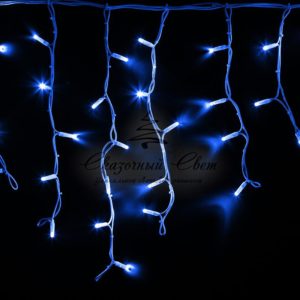 Гирлянда Айсикл (бахрома) светодиодный, 4,0 х 0,6 м, белый провод «КАУЧУК», 230 В, диоды синие, 128 LED