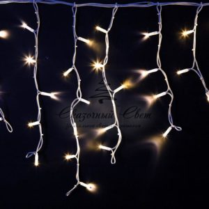 Гирлянда Айсикл (бахрома) светодиодный, 4,0 х 0,6 м, белый провод «КАУЧУК», 230 В, диоды белые, 128 LED