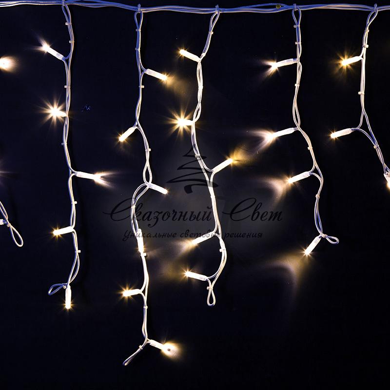 Гирлянда Айсикл (бахрома) светодиодный, 4,0 х 0,6 м, белый провод "КАУЧУК", 230 В, диоды белые, 128 LED
