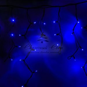Гирлянда Айсикл (бахрома) светодиодный, 3,2 х 0,9 м, черный провод «КАУЧУК», 230 В, диоды синие, 120 LED NEON-NIGHT