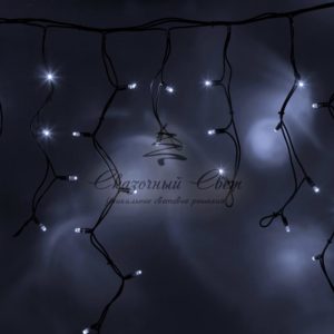 Гирлянда Айсикл (бахрома) светодиодный, 3,2 х 0,9 м, черный провод «КАУЧУК», 230 В, диоды белые, 120 LED NEON-NIGHT