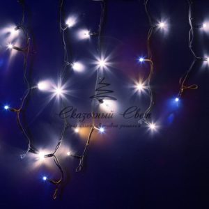 Гирлянда Айсикл (бахрома) светодиодный, 4,0 х 0,6 м, с эффектом мерцания, черный провод «КАУЧУК», 230 В, диоды белые, NEON-NIGHT