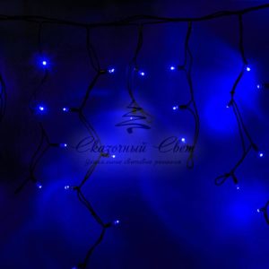 Гирлянда Айсикл (бахрома) светодиодный, 5,6 х 0,9 м, с эффектом мерцания, черный провод «КАУЧУК», 230 В, диоды синие, 240 LED NEON-NIGHT