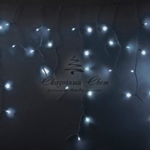 Гирлянда Айсикл (бахрома) светодиодный, 5,6 х 0,9 м, с эффектом мерцания, БЕЛЫЙ провод «КАУЧУК», 230 В, диоды БЕЛЫЕ, 240 LED NEON-NIGHT