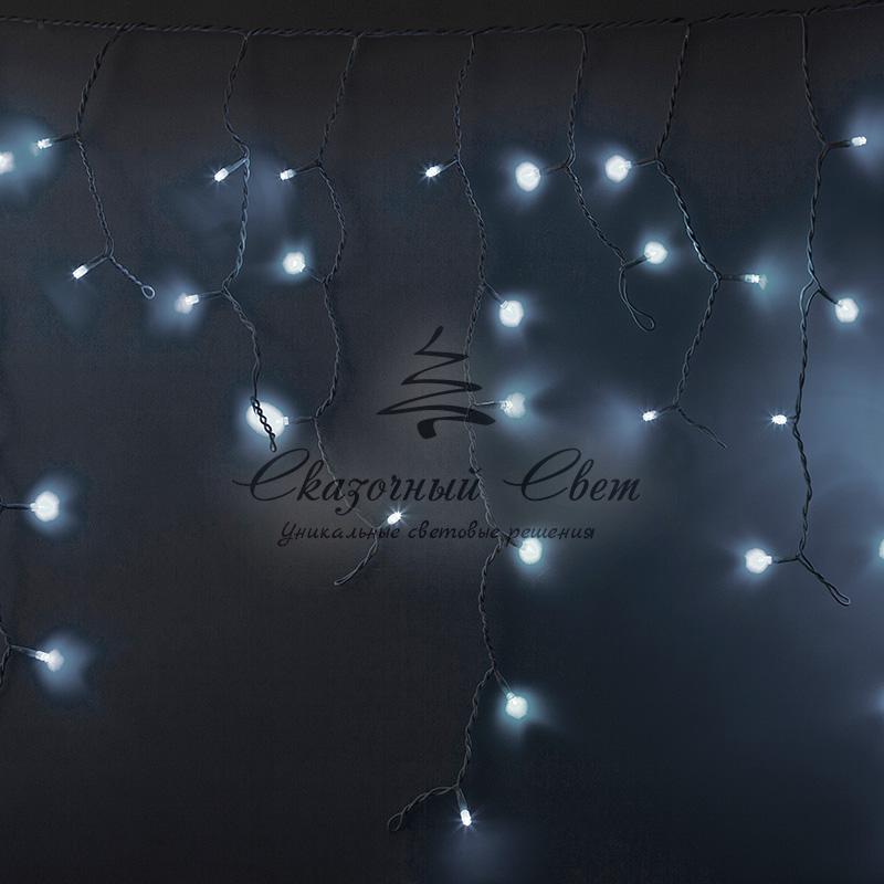 Гирлянда Айсикл (бахрома) светодиодный, 5,6 х 0,9 м, с эффектом мерцания, БЕЛЫЙ провод "КАУЧУК", 230 В, диоды БЕЛЫЕ, 240 LED NEON-NIGHT