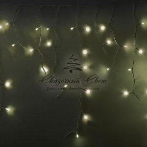 Гирлянда Айсикл (бахрома) светодиодный, 5,6 х 0,9 м, с эффектом мерцания, БЕЛЫЙ провод «КАУЧУК», 230 В, диоды ТЕПЛЫЙ БЕЛЫЙ, 240 LED NEON-NIGHT