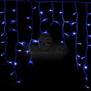 Гирлянда Айсикл (бахрома) светодиодный, 5,6 х 0,9 м, белый провод «КАУЧУК», 230 В, диоды синие, 240 LED NEON-NIGHT
