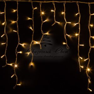 Гирлянда Айсикл (бахрома) светодиодный, 5,6 х 0,9 м, белый провод «КАУЧУК», 230 В, диоды ТЕПЛЫЙ БЕЛЫЙ, 240 LED NEON-NIGHT