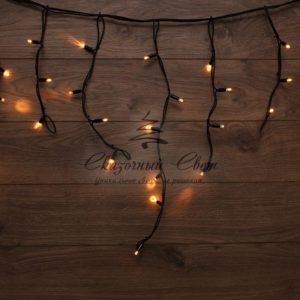 Гирлянда «Айсикл» («Бахрома») светодиодная 5х0,7 м,  152 LED,  черный провод каучук,  теплое белое свечение NEON-NIGHT