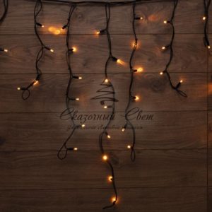 Гирлянда «Айсикл» («Бахрома») светодиодная 3,2х0,9 м,  с эффектом мерцания,  120 LED,  черный провод каучук,  теплое белое свечение NEON-NIGHT