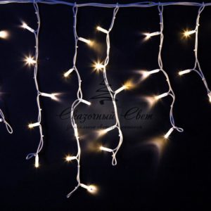 Гирлянда «Айсикл» («Бахрома») светодиодная 4,0х0,6 м,  с эффектом мерцания,  белый провод каучук,  230 В,  диоды белые NEON-NIGHT